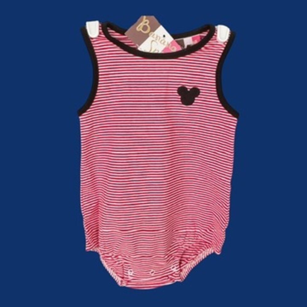 Banana Split - Mouse Ears Embroidered Bubble 2t